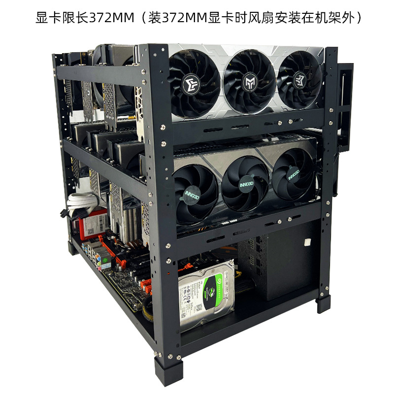 Stackable Open Air GPU Rack 6  - đánh giá và giá Gpu Mining Rig Frame 8 Gpu