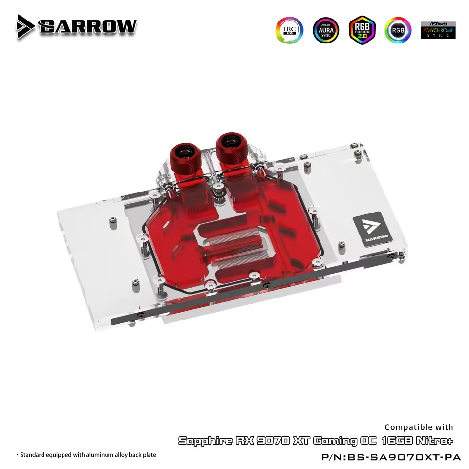Barrow GPU Water Block For Sap - đánh giá và giá Rx 9070 Xt