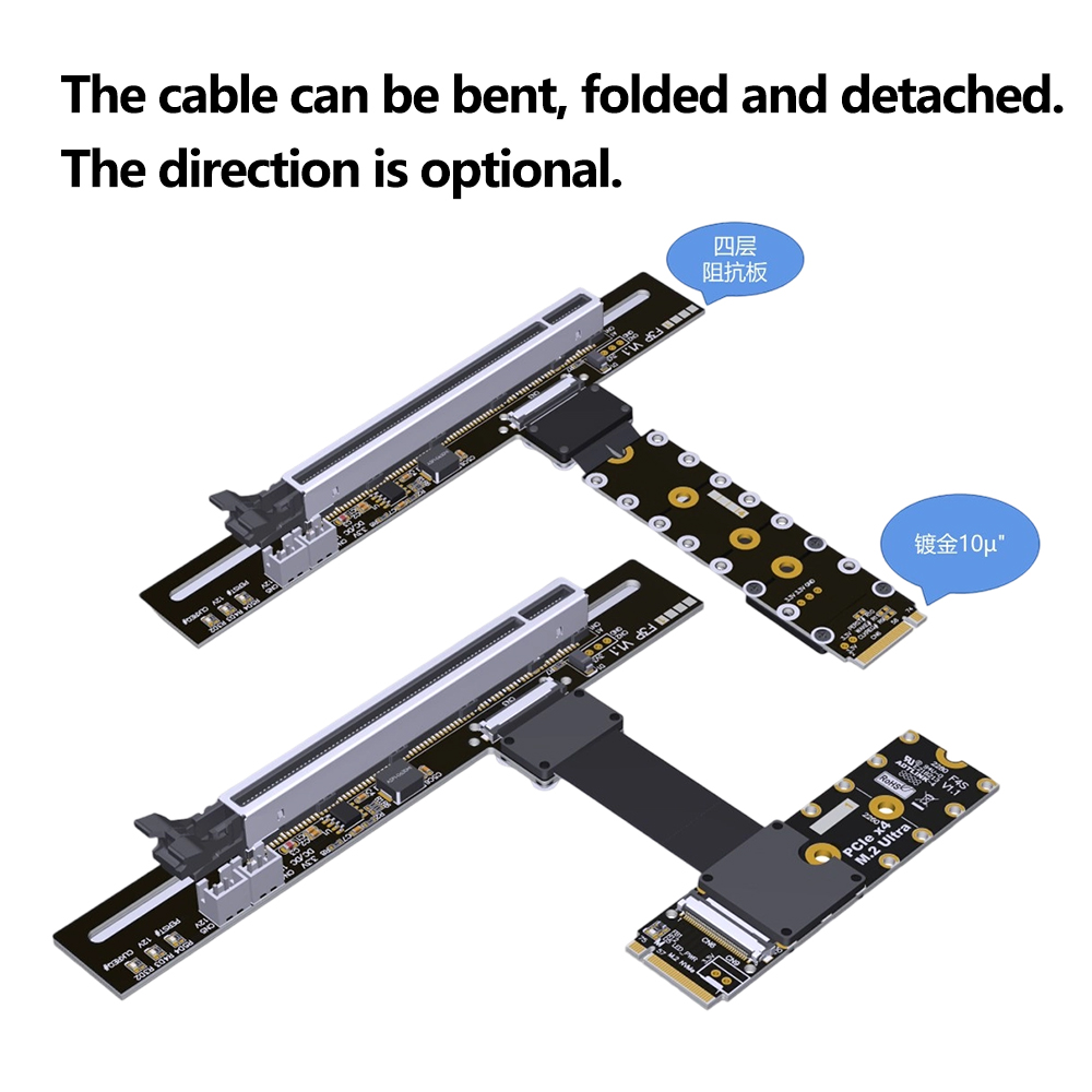 PCIe 5.0 X16 To M.2 NVMe Key M - đánh giá và giá Pcie 5.0 Gpu Riser Cable